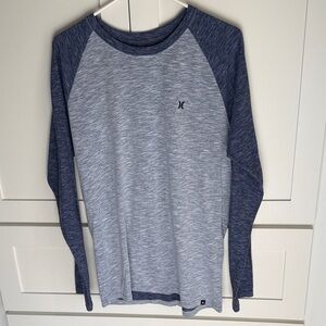Hurley Two-Tone Long Sleeve Shirt - Navy and Light Gray